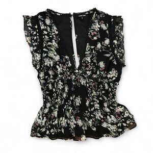 Love Sam Floral Print Blouse with Ruffle Sleeves